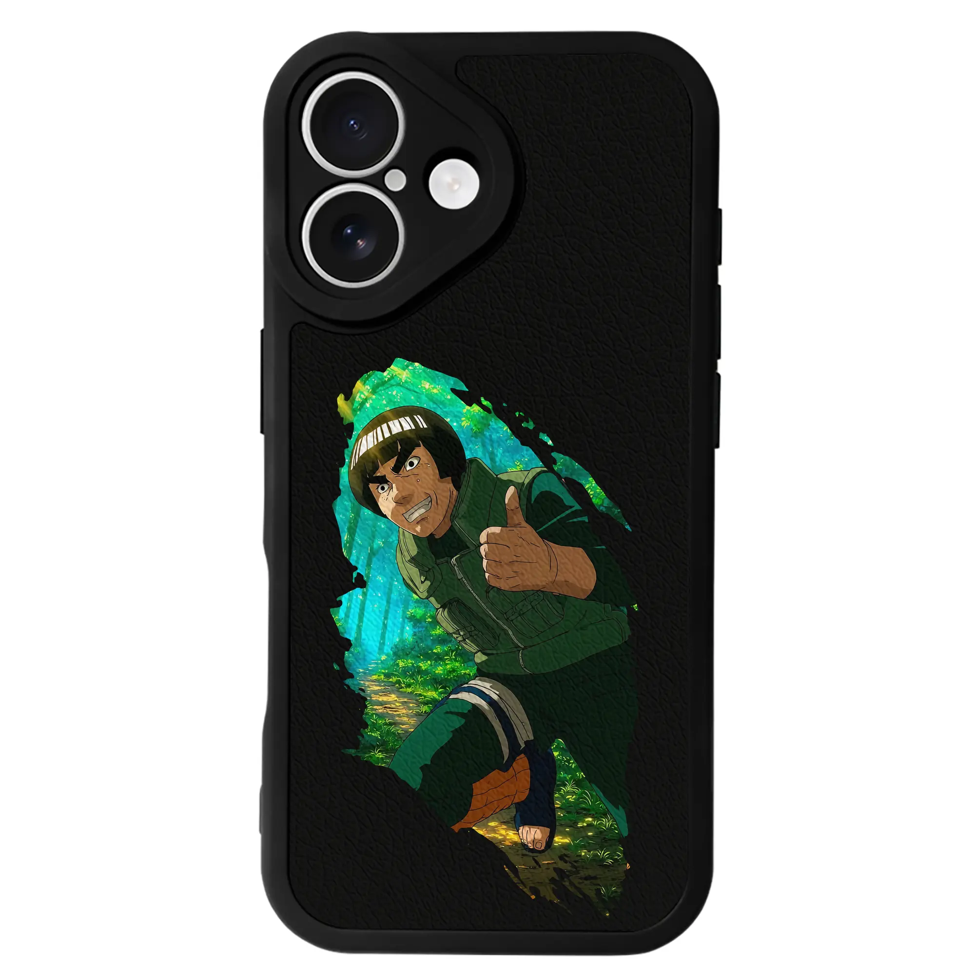 ナルト グッズ マイト・ガイ - IPhone 16シリーズ対応 ・ シリコンスマホケース ・ レザー調 ・ 高精度フィット ・ 耐衝撃 ・ ワイヤレス充電対応 ・ 精密カット